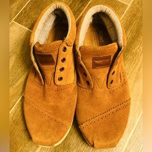 . Toms Brown Suede Botas Men's Size 11 Chukka Mid-High Laceless Shoes (Pre-Owned